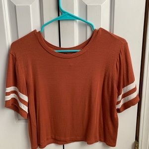 Orange and white striped shirt